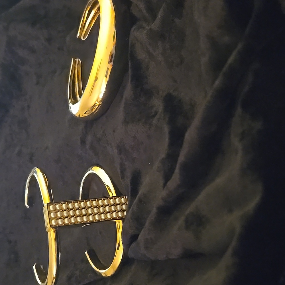 Ann Taylor Two Gold Cuff Bracelets